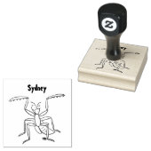 緑おもしろいの祈マンティス漫画イラストレーション ラバースタンプ (押印)