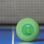 緑おもしろいの祈マンティス漫画イラストレーション 卓球ボール (ネット)