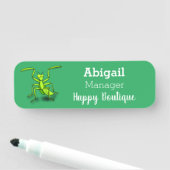 緑おもしろいの祈マンティス漫画イラストレーション 名札 (インサイチュ)