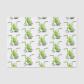緑おもしろいの祈マンティス漫画イラストレーション 薄葉紙 (正面)