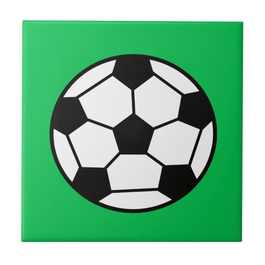 緑おもしろいの背景のサッカーボール タイル (正面)