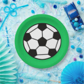 緑おもしろいの背景のサッカーボール ペーパープレート (パーティー)