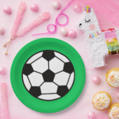 緑おもしろいの背景のサッカーボール ペーパープレート (パーティー)
