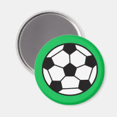 緑おもしろいの背景のサッカーボール マグネット (正面/裏面)