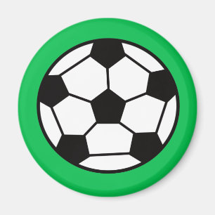 緑おもしろいの背景のサッカーボール マグネット