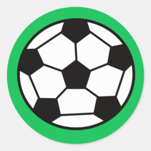 緑おもしろいの背景のサッカーボール ラウンドシール