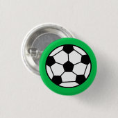 緑おもしろいの背景のサッカーボール 缶バッジ (正面&裏面)