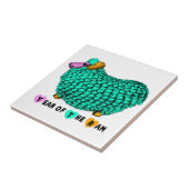 緑おもしろいのRam年中国の〔占星術の〕十二宮図タイル タイル (側面)