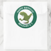 緑おもしろいのtレックスの漫画パーソナライズされた ラウンドシール (バッグ)