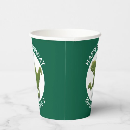 緑おもしろいのtレックスの漫画パーソナライズされた 紙コップ (右)