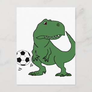 緑おもしろいのTレックスの遊サッカー ポストカード