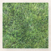 緑おもしろい実在紋様おもしろい ガラスコースター (正面)