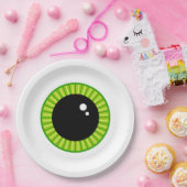緑おもしろい眼球 ペーパープレート (パーティー)