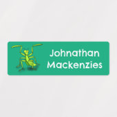 緑おもしろい祈の男パーソナライズされた炎 ラベル (デザイン2)