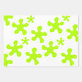 緑おもしろい粘液白黒灰色子供の誕生日 ラッピングペーパーシート (正面)