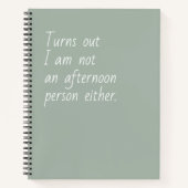 緑おもしろい色の白い午後の人ではない ノートブック (正面)