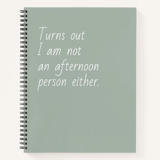 緑おもしろい色の白い午後の人ではない ノートブック (正面)