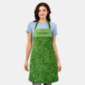 緑おもしろい芝生 エプロン (着用した状態)