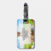 緑おもしろい野で子猫 ラゲッジタグ (裏面縦)