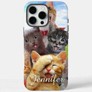 緑おもしろい野で子猫 iPhone 16 PRO MAXケース