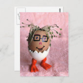 緑おもしろい髪の男の子 ポストカード (正面/裏面)