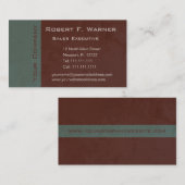 緑およびエレガントなブラウンEarthtonesのクラシック 名刺 (正面/裏面)