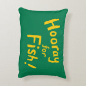 緑およびオレンジ対のひれの魚 アクセントクッション (裏面(縦))