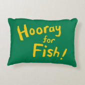 緑およびオレンジ対のひれの魚 アクセントクッション (裏面)