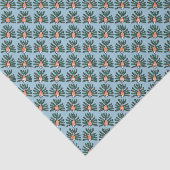 緑およびオレンジ対のひれの魚 薄葉紙 (詳細)