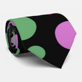 緑およびピンクの円 ネクタイ (ロール)