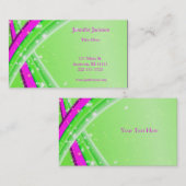 緑およびピンクの抽象的な名刺 名刺 (正面/裏面)