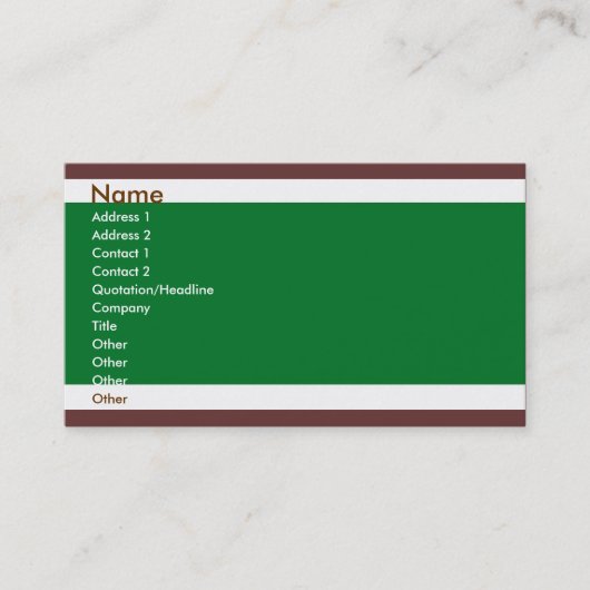緑およびブラウン 名刺 (正面)