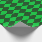 緑およびライムグリーンの道化師パターン ラッピングペーパー (角)