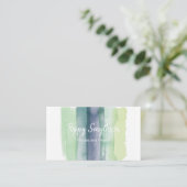 緑および濃紺の水彩画のブラシの打撃 名刺 (スタンド正面)