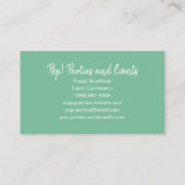 緑および濃紺の水彩画のブラシの打撃 名刺 (裏面)