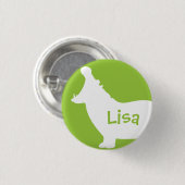 緑および白いカバのカスタムのモノグラム 缶バッジ (正面&裏面)