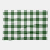 緑および白いギンガムパターン キッチンタオル (横)