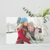 緑および白いシェブロンの写真の休日カード シーズンカード (スタンド正面)