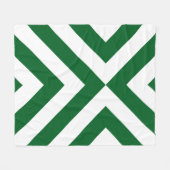 緑および白いシェブロン フリースブランケット (正面(横))
