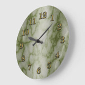 緑および白い大理石 ラージ壁時計 (傾斜)