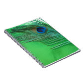 緑および白い孔雀の羽の静物画 ノートブック (右側)