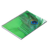 緑および白い孔雀の羽の静物画 ノートブック (左側)