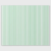 緑および白い細い縦縞の包装紙 ラッピングペーパー (フラット)