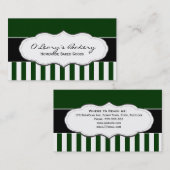 緑および白くストライプのな名刺 名刺 (正面/裏面)