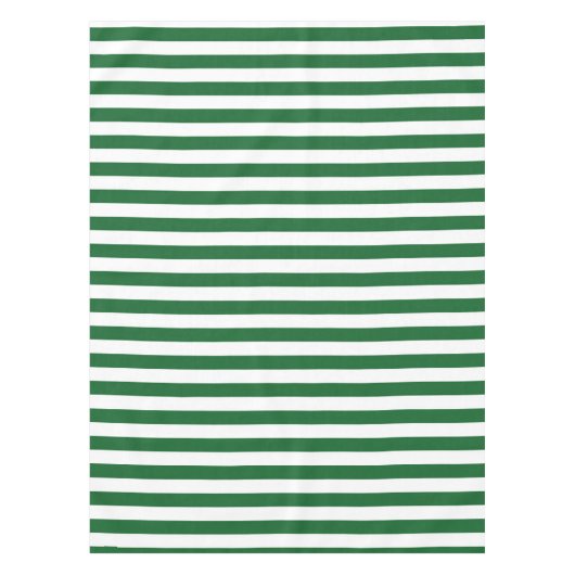 緑および白のストライプのテーブルクロス テーブルクロス (正面)