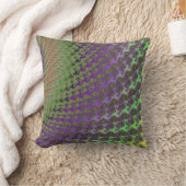 緑および紫色の抽象的なフラクタルの装飾用クッション クッション (ブランケット)