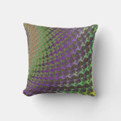 緑および紫色の抽象的なフラクタルの装飾用クッション クッション (正面)