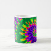 緑および紫色の絞り染め コーヒーマグカップ (中央)