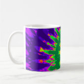 緑および紫色の絞り染め コーヒーマグカップ (左)