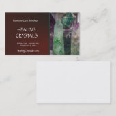 緑および紫色の螢石の治療の水晶 名刺 (正面/裏面)